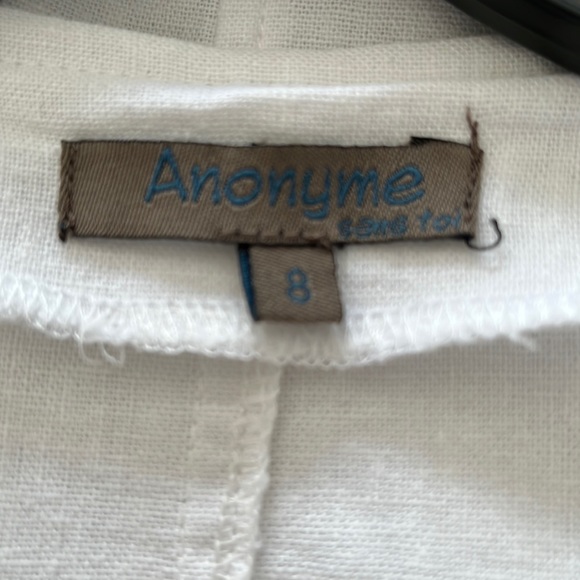 ANONYME WHITE LINEN BLEND WATERFALL DRAPED FRONT - Picture 5 of 10